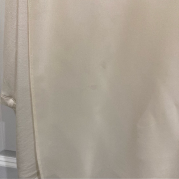 H by Halston jersey knit chiffon overlay cream top size XL - Picture 8 of 9